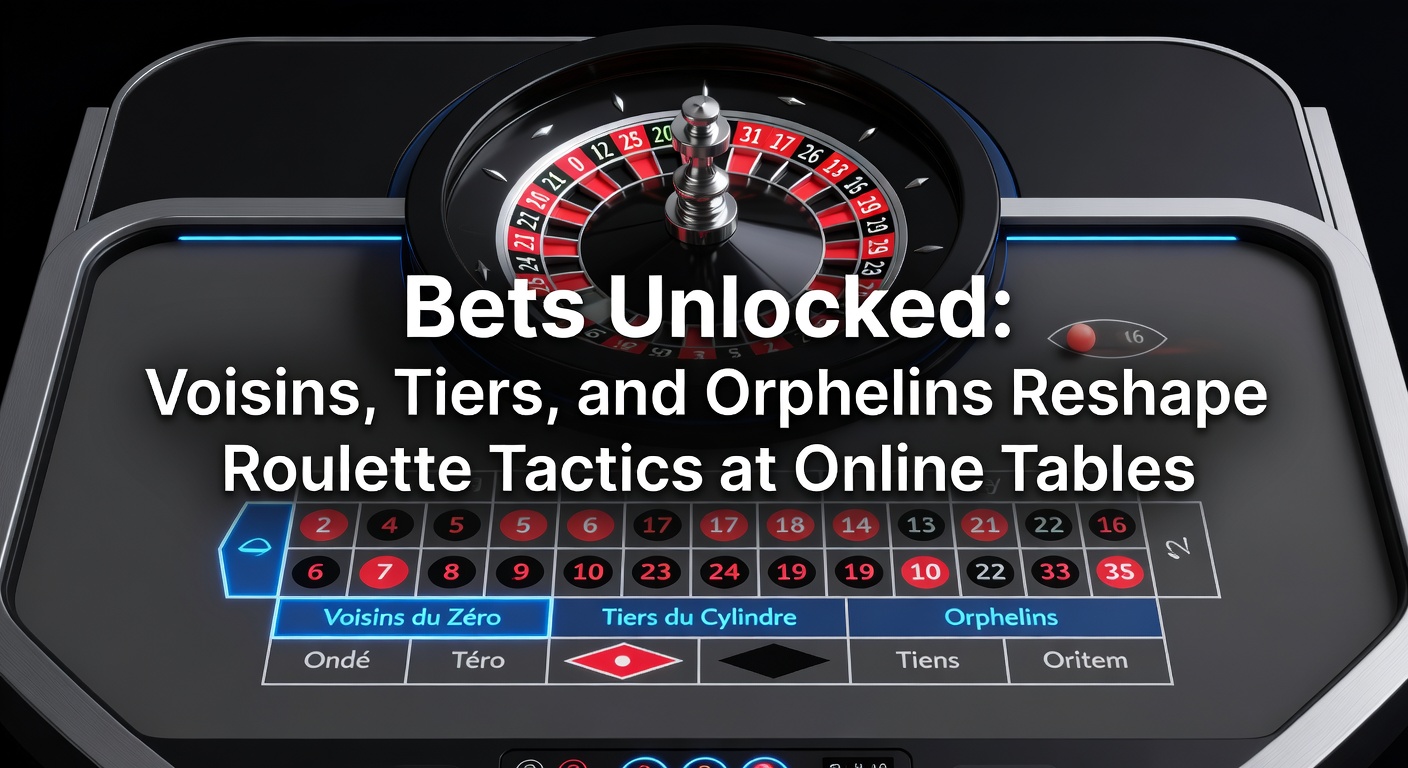 European roulette wheel highlighting Voisins du Zero sector with chips placed on key splits and corners
