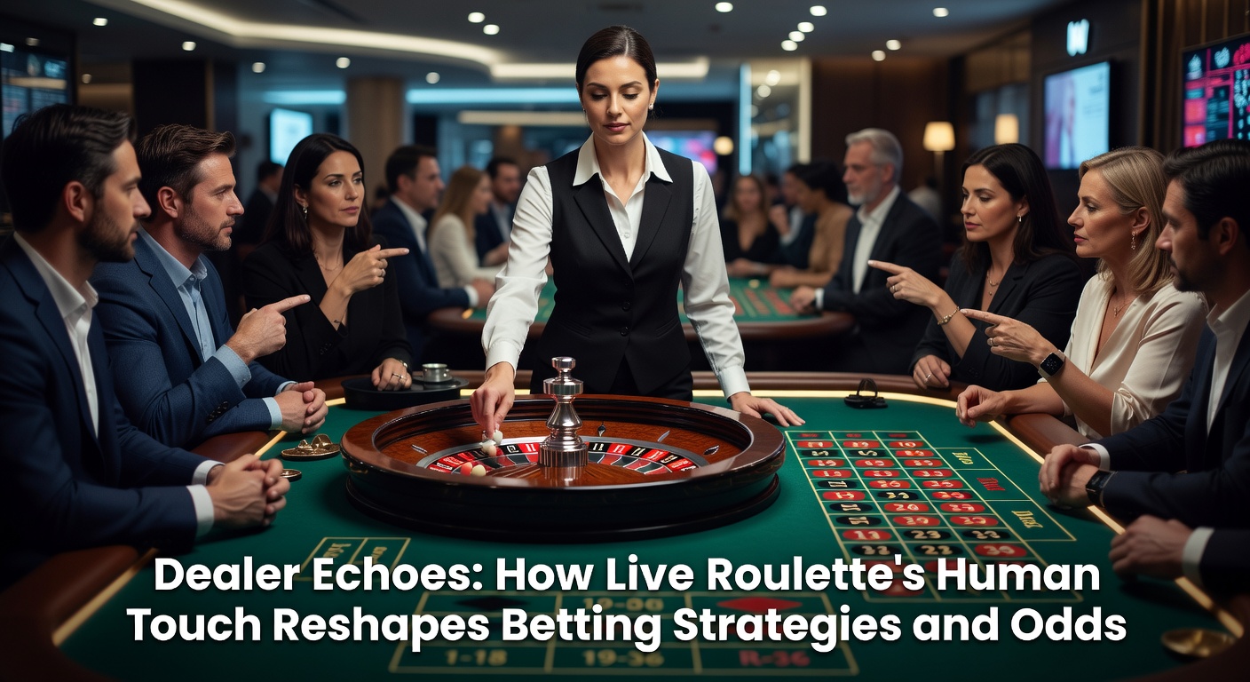 A live roulette dealer spinning the wheel in a bustling casino studio, capturing the intensity of the human element in play