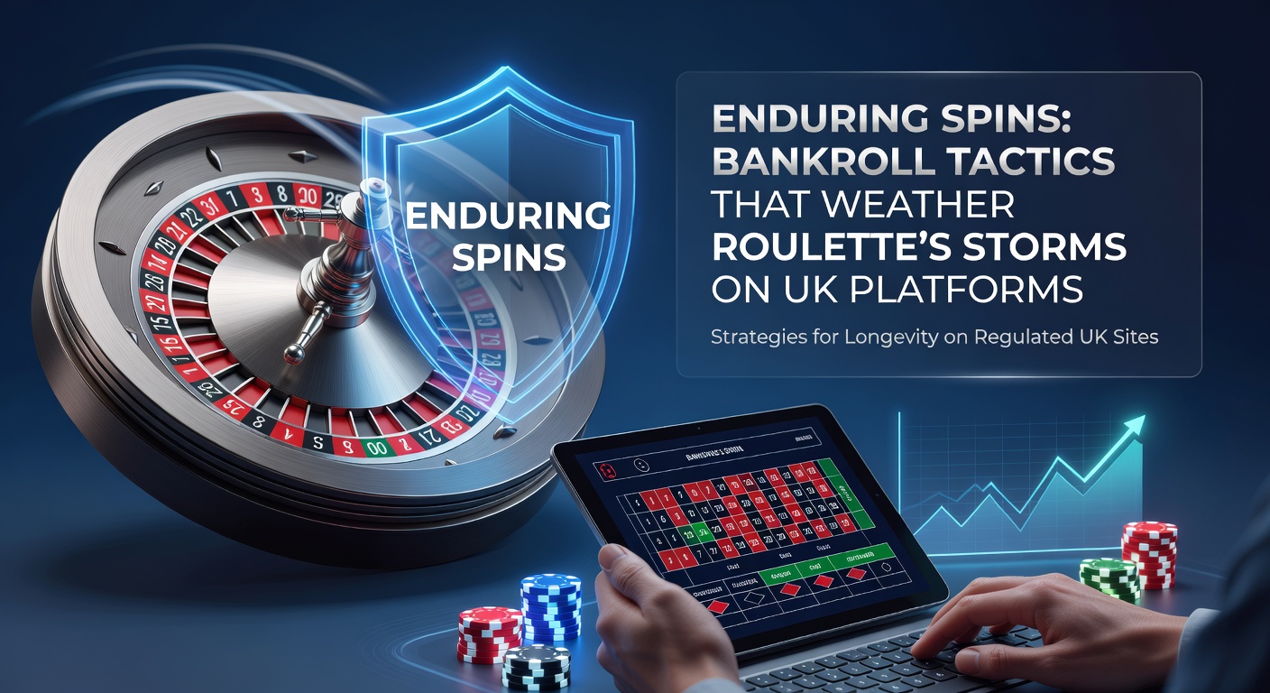 Vibrant roulette wheel spinning amid charts of bankroll fluctuations, symbolizing resilience in UK online play