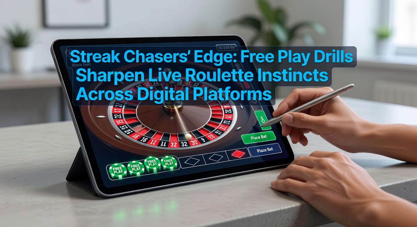 Live dealer roulette table in action, with player interface showing streak tracking overlays from free play practice