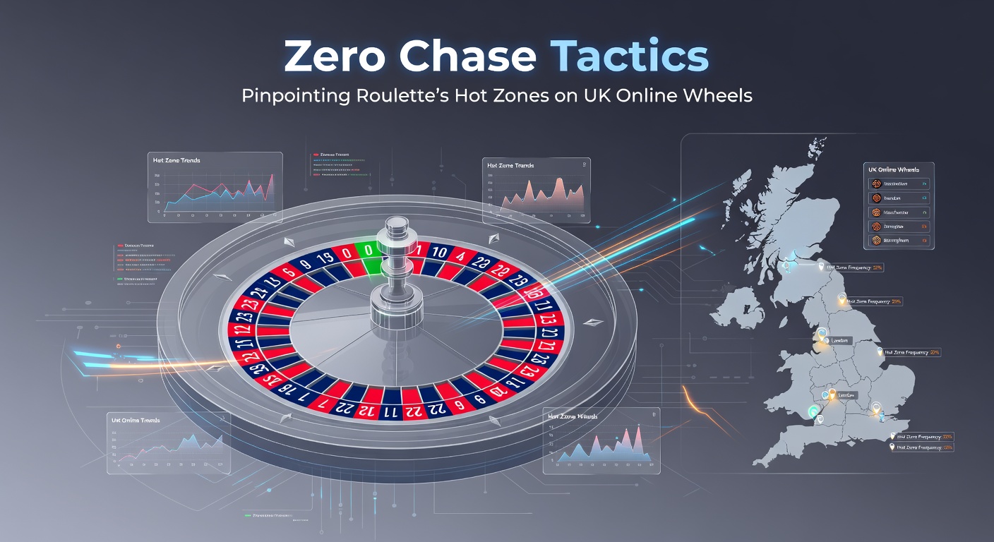 Close-up of a European roulette wheel highlighting the zero pocket and adjacent sectors, with digital stats overlay from an online platform