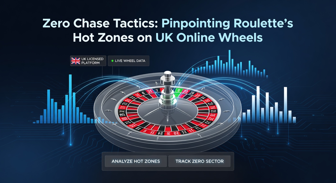 Digital dashboard from a UK online roulette table displaying hot zone stats, with zero sector highlighted in a streak of recent spins